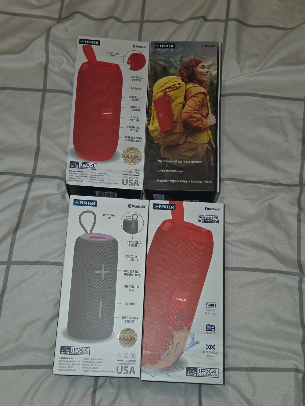 Fisher Portable Bluetooth Speaker - Red